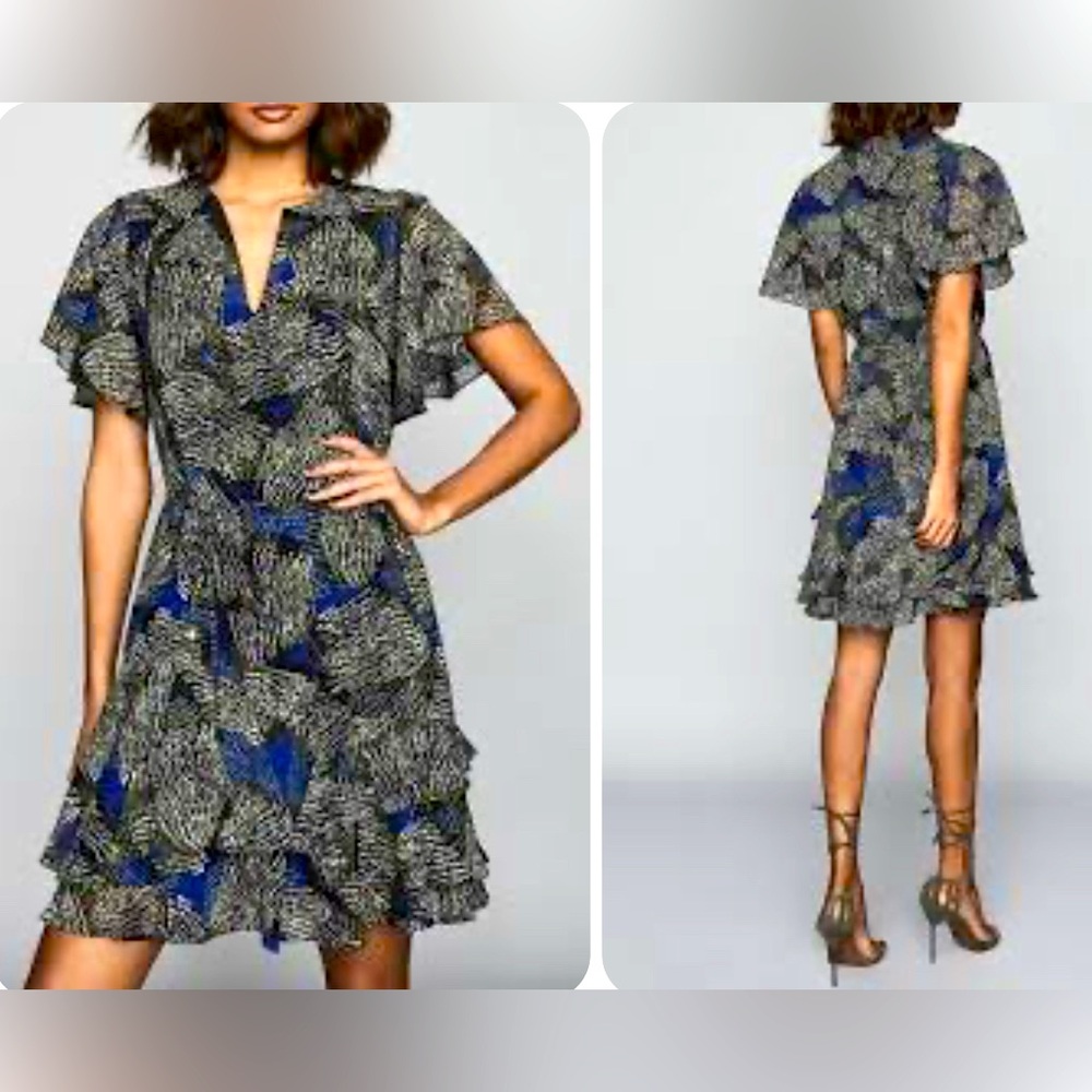 #559 REISS Sophie Elegant Jungle Print Dress size 2